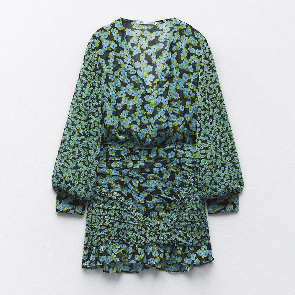 ZARA Floral Long Sleeve Dress
